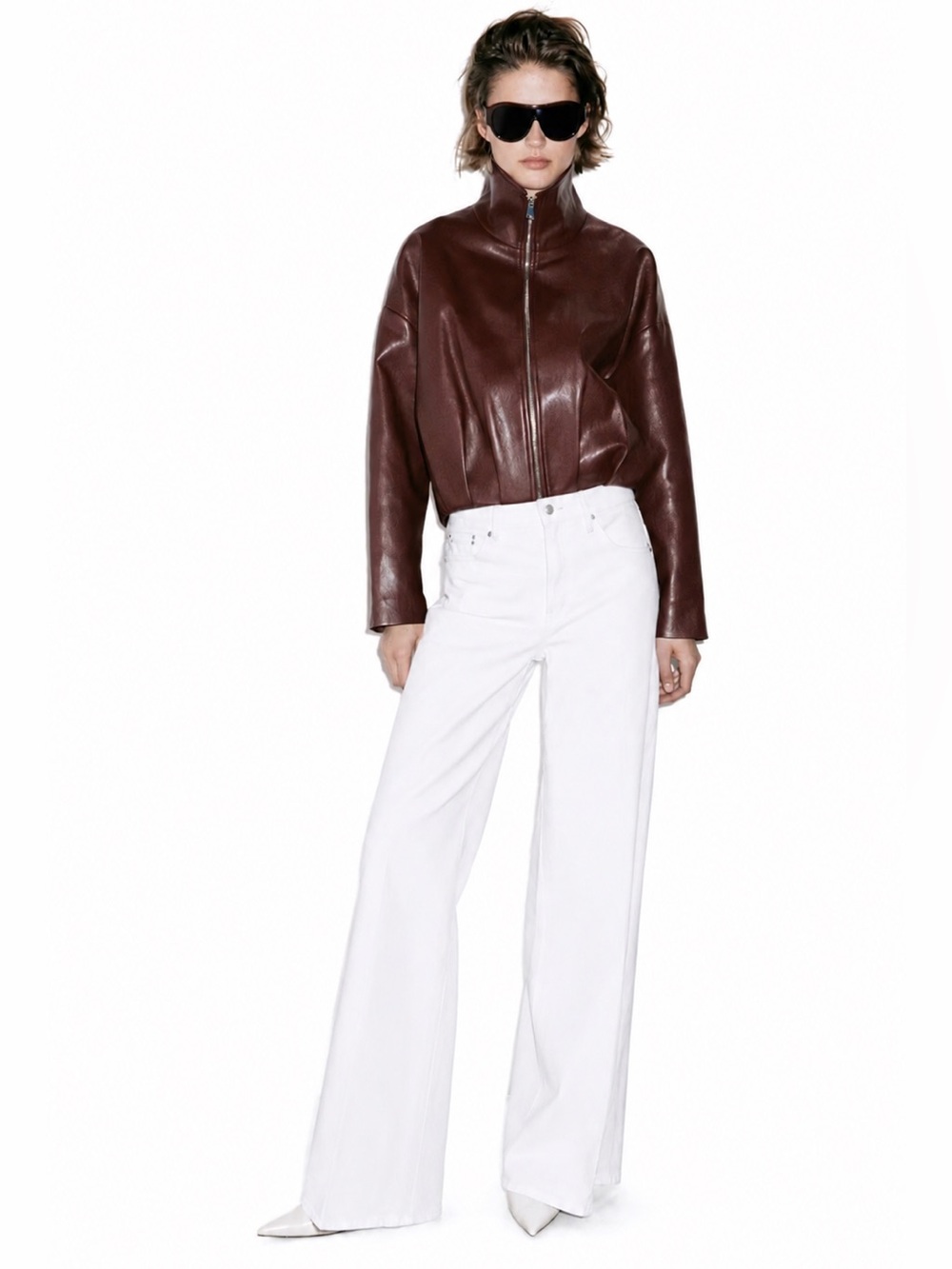 NWOT La Ligne Tess High Rise Wide Leg Jeans in Soft White | Size 26